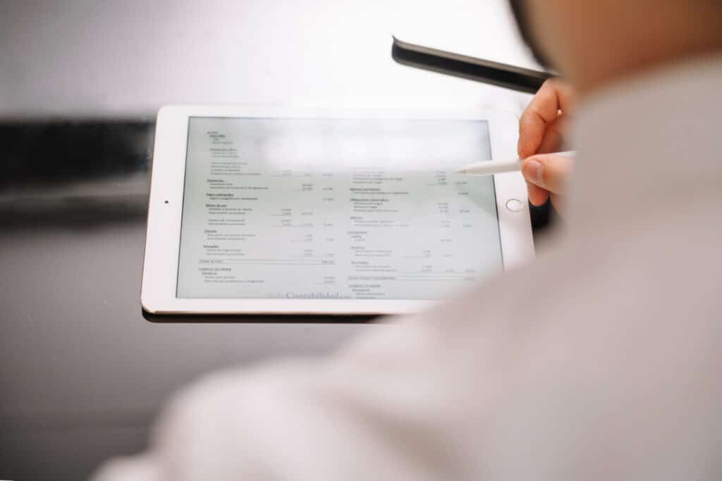 office worker with tablet